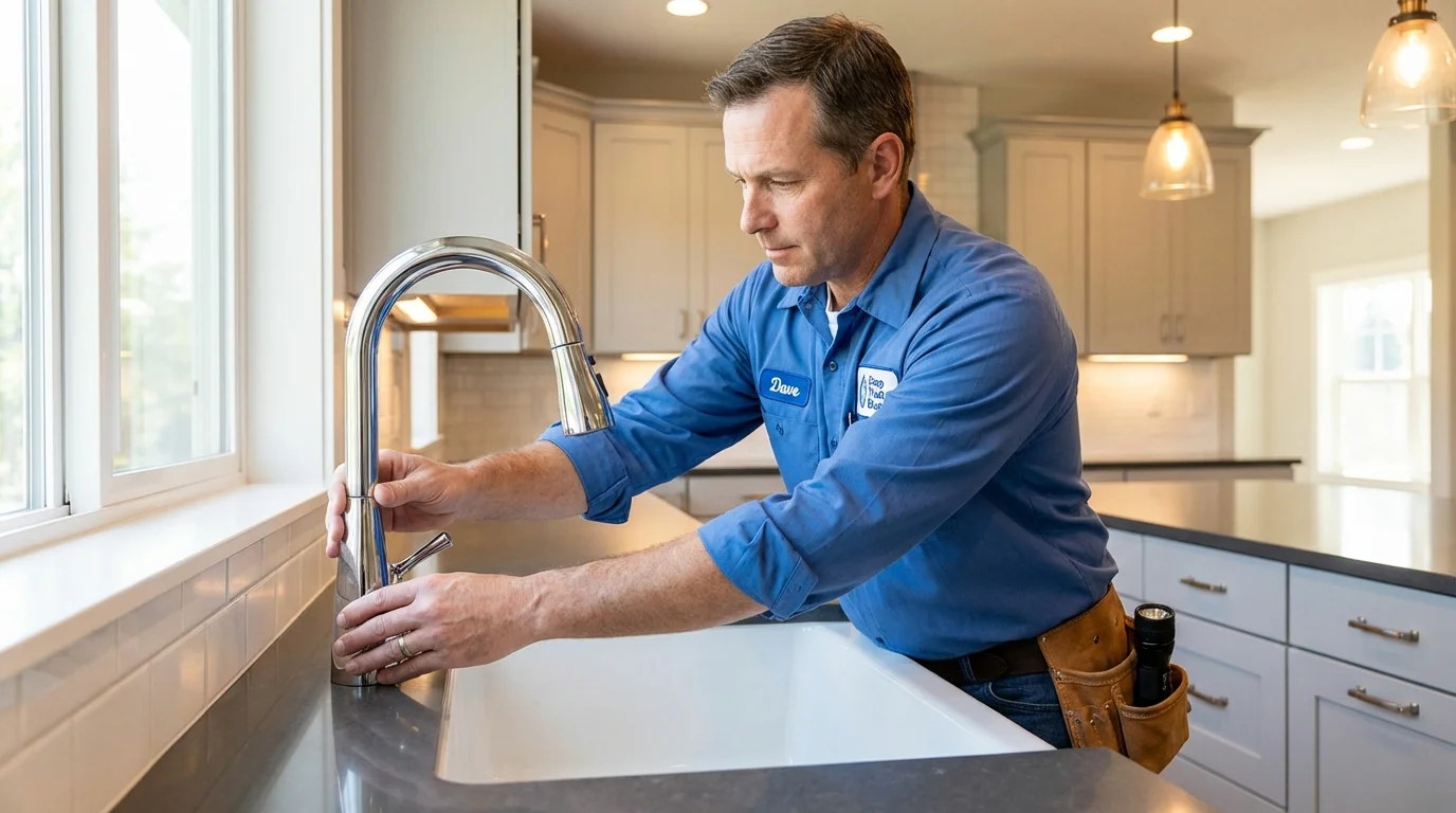 Kitchen faucet installation by Johns Plumbing LLC in Madawaska